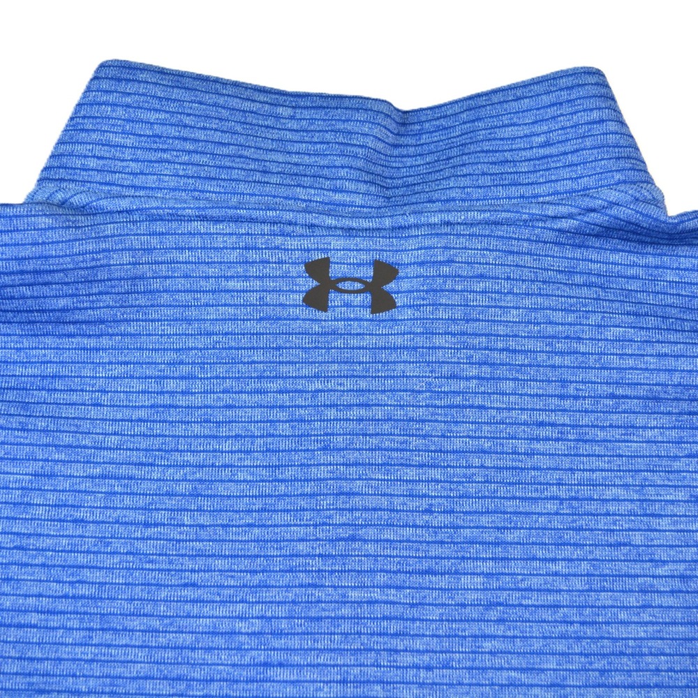 Under Armour Golf Storm Mens 3XL Blue Striped Quarter Zip Fleece Pullover - Picture 5 of 9